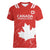 Custom Canada Rugby Women V-Neck T-Shirt 2024 Go Champions Maple Leaf - Wonder Print Shop