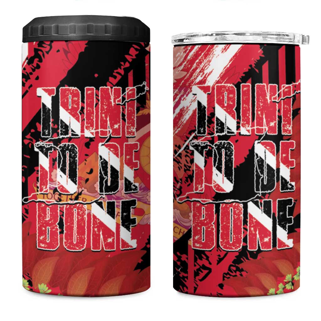 Trini To De Bone 4 in 1 Can Cooler Tumbler Proud To Be Trinidad and Tobago - Wonder Print Shop