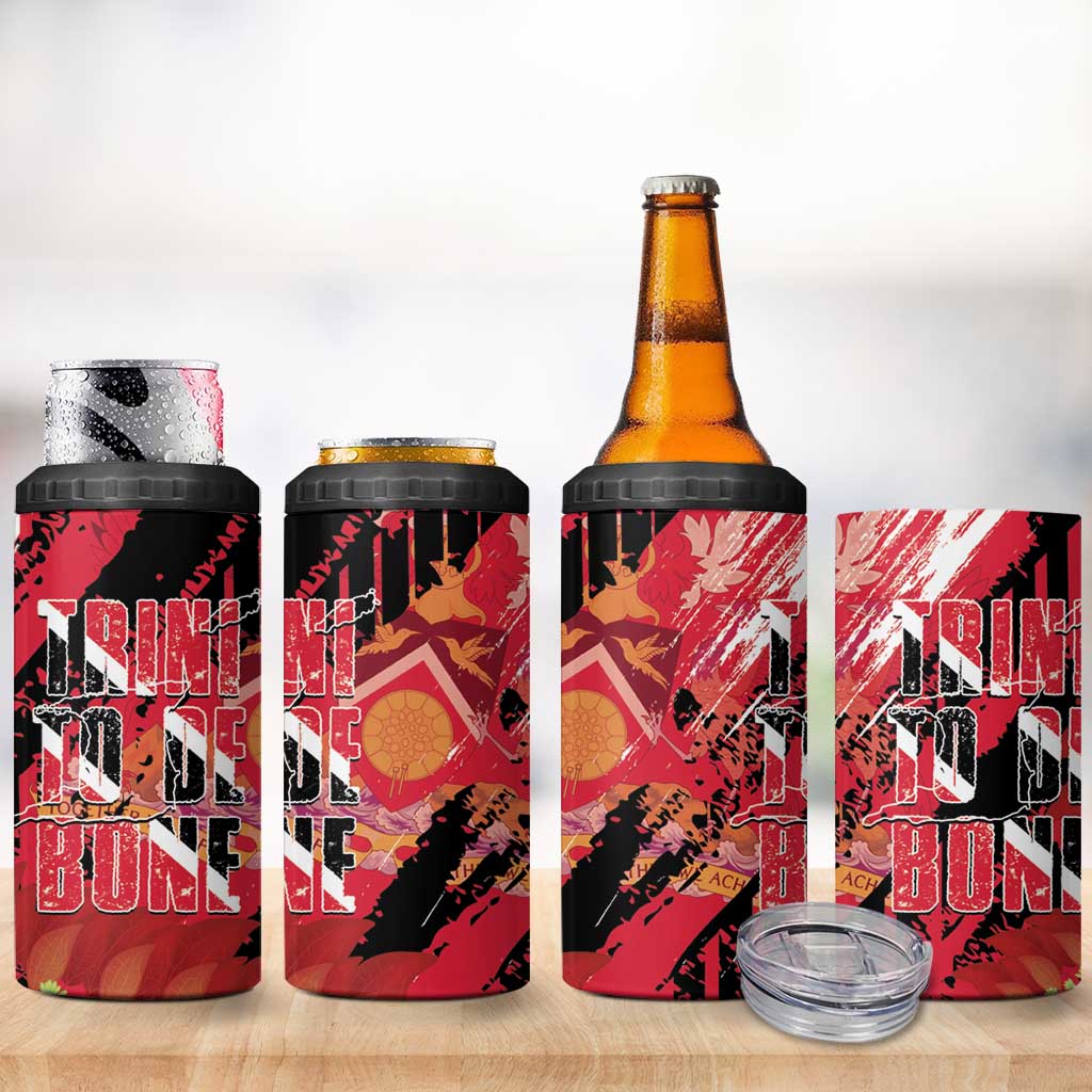 Trini To De Bone 4 in 1 Can Cooler Tumbler Proud To Be Trinidad and Tobago - Wonder Print Shop