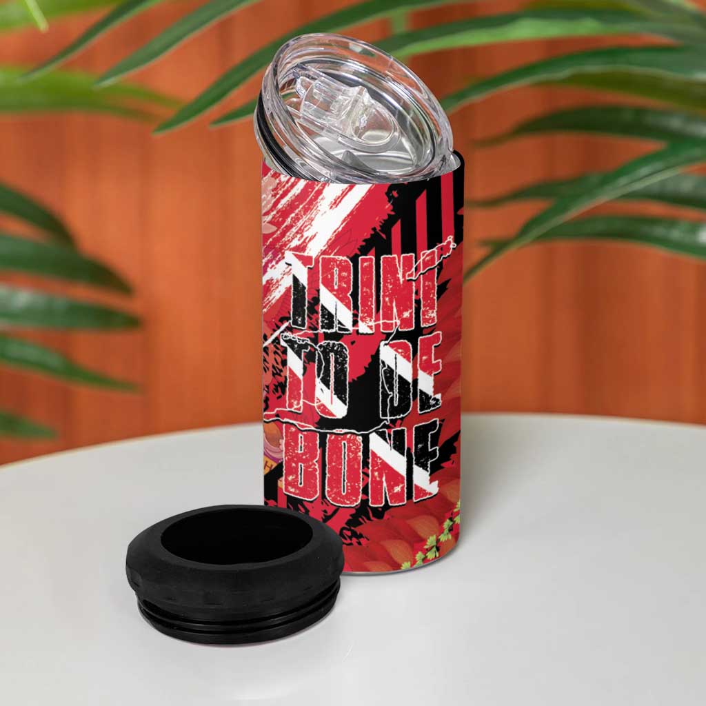 Trini To De Bone 4 in 1 Can Cooler Tumbler Proud To Be Trinidad and Tobago - Wonder Print Shop