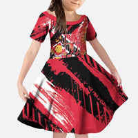 Trini To De Bone Family Matching Off The Shoulder Long Sleeve Dress and Hawaiian Shirt Proud To Be Trinidad and Tobago - Wonder Print Shop