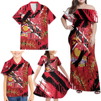 Trini To De Bone Family Matching Off Shoulder Maxi Dress and Hawaiian Shirt Proud To Be Trinidad and Tobago - Wonder Print Shop