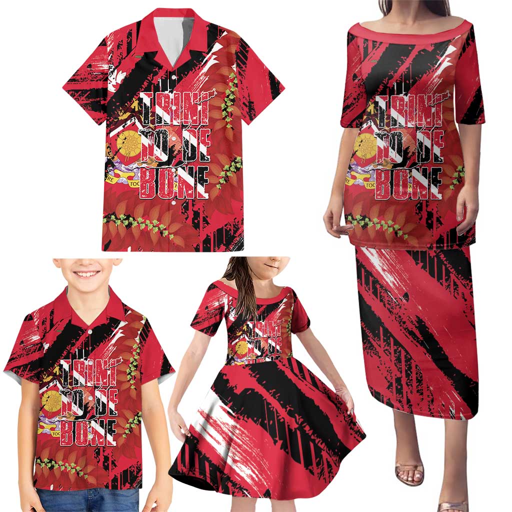 Trini To De Bone Family Matching Puletasi and Hawaiian Shirt Proud To Be Trinidad and Tobago - Wonder Print Shop