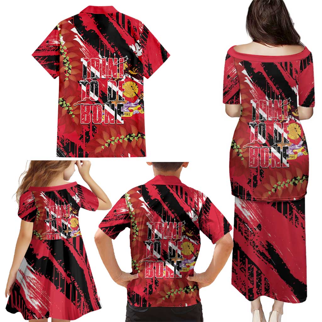 Trini To De Bone Family Matching Puletasi and Hawaiian Shirt Proud To Be Trinidad and Tobago - Wonder Print Shop