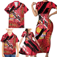 Trini To De Bone Family Matching Short Sleeve Bodycon Dress and Hawaiian Shirt Proud To Be Trinidad and Tobago - Wonder Print Shop