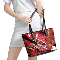 Trini To De Bone Leather Tote Bag Proud To Be Trinidad and Tobago - Wonder Print Shop