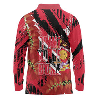 Trini To De Bone Long Sleeve Polo Shirt Proud To Be Trinidad and Tobago - Wonder Print Shop