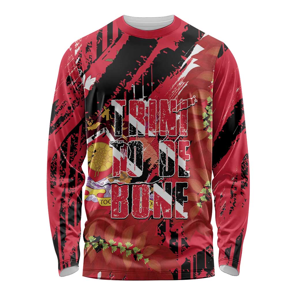 Trini To De Bone Long Sleeve Shirt Proud To Be Trinidad and Tobago - Wonder Print Shop