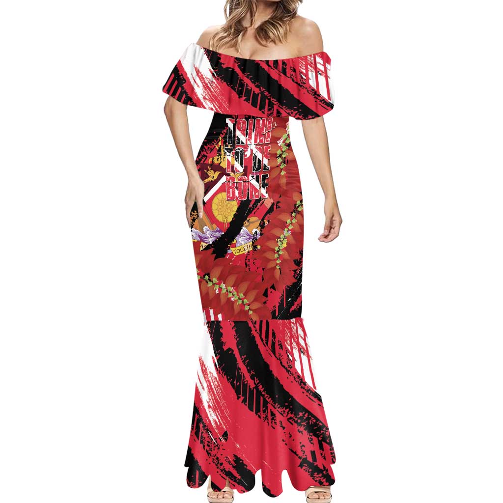 Trini To De Bone Mermaid Dress Proud To Be Trinidad and Tobago - Wonder Print Shop