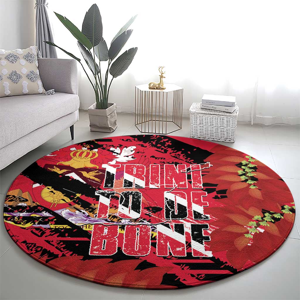 Trini To De Bone Round Carpet Proud To Be Trinidad and Tobago - Wonder Print Shop