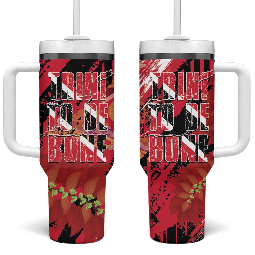 Trini To De Bone Tumbler With Handle Proud To Be Trinidad and Tobago - Wonder Print Shop