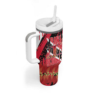Trini To De Bone Tumbler With Handle Proud To Be Trinidad and Tobago - Wonder Print Shop