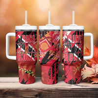 Trini To De Bone Tumbler With Handle Proud To Be Trinidad and Tobago - Wonder Print Shop