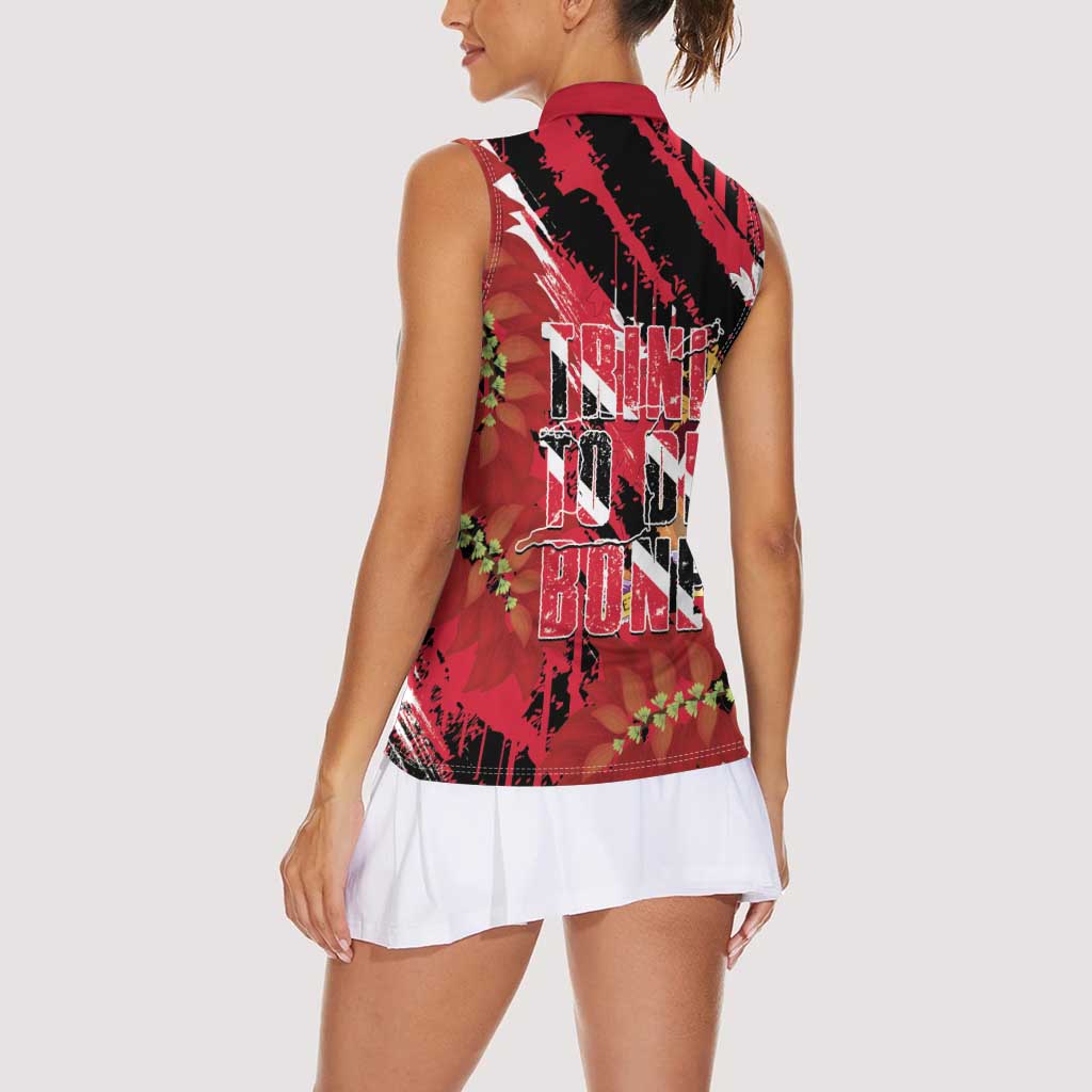 Trini To De Bone Women Sleeveless Polo Shirt Proud To Be Trinidad and Tobago - Wonder Print Shop
