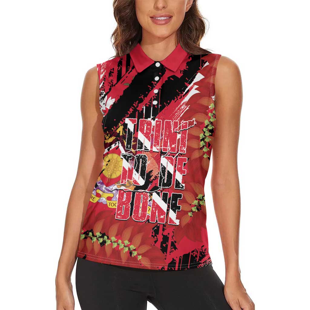 Trini To De Bone Women Sleeveless Polo Shirt Proud To Be Trinidad and Tobago - Wonder Print Shop