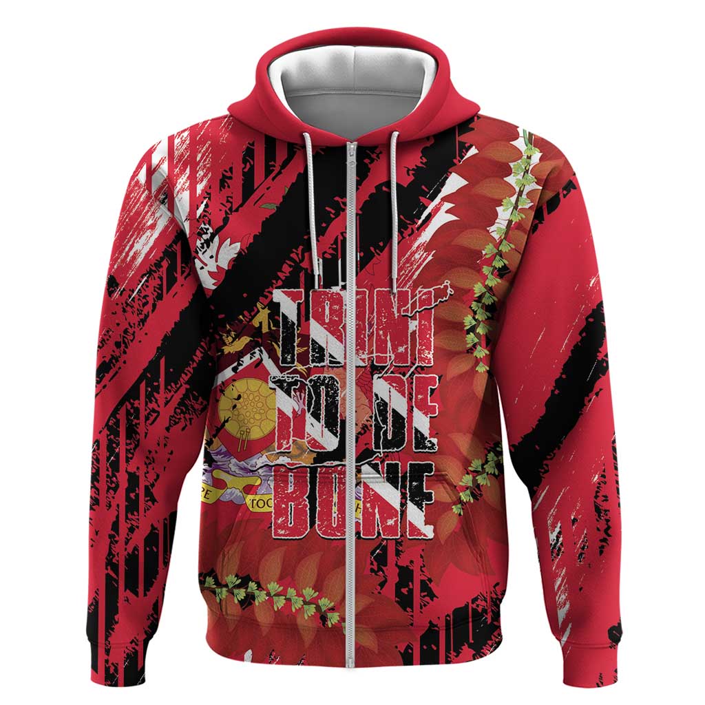 Trini To De Bone Zip Hoodie Proud To Be Trinidad and Tobago - Wonder Print Shop