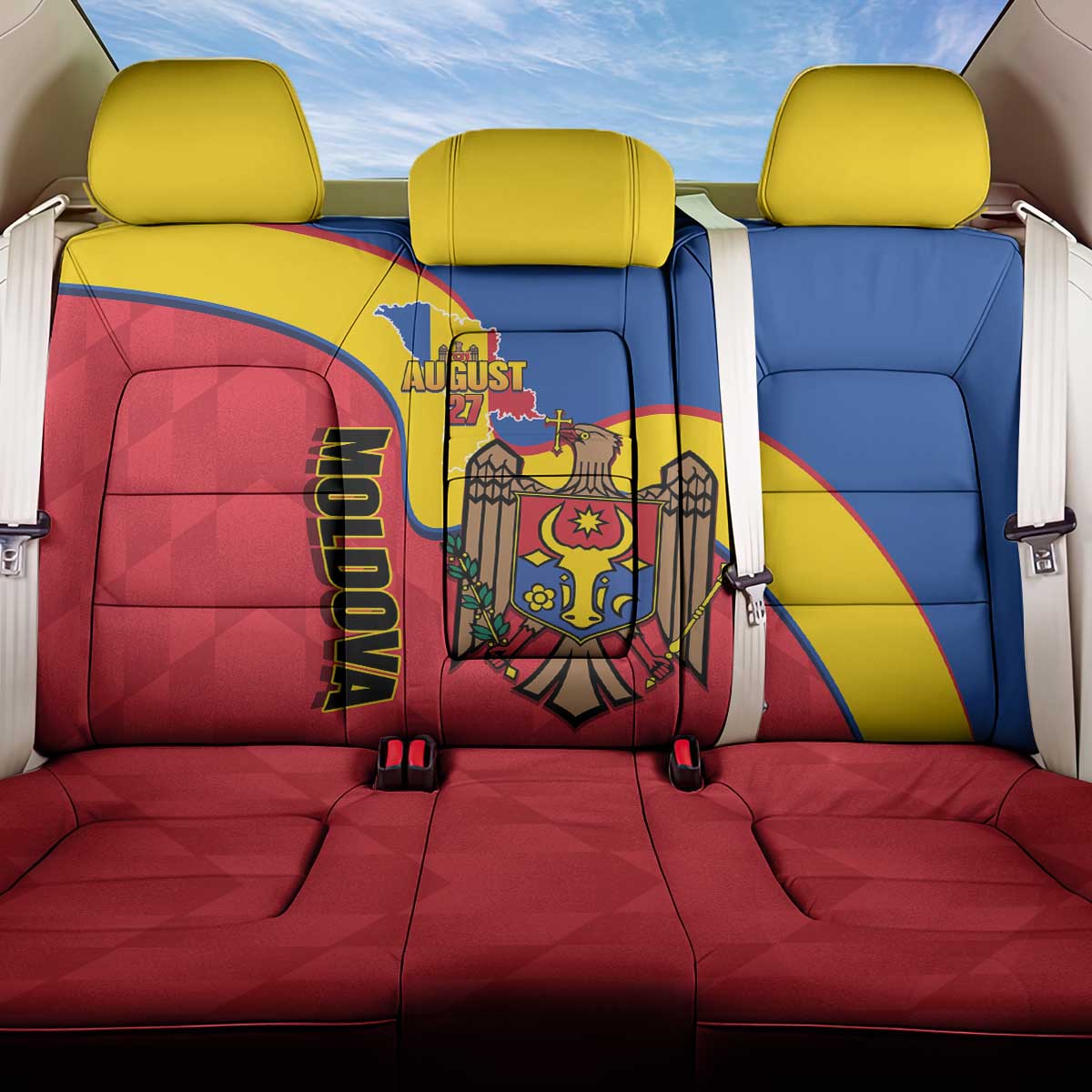 Moldova Independence Day Back Car Seat Cover August 27 One People One Nation - Wonder Print Shop