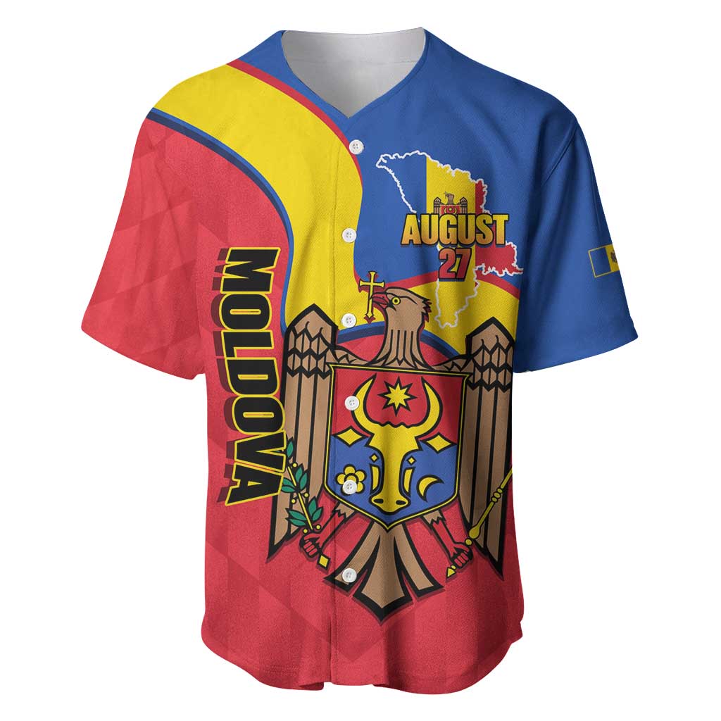 Moldova Independence Day Baseball Jersey August 27 One People One Nation - Wonder Print Shop