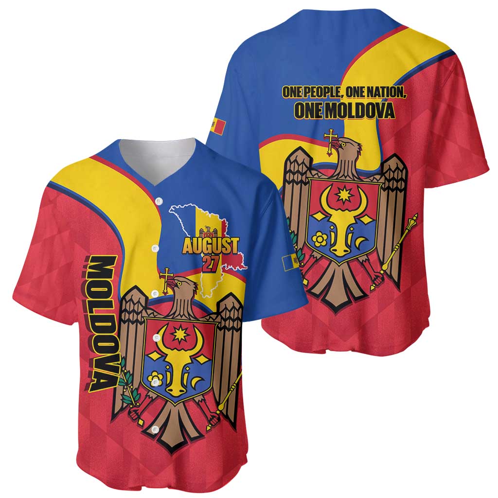 Moldova Independence Day Baseball Jersey August 27 One People One Nation - Wonder Print Shop