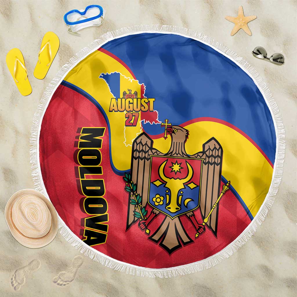 Moldova Independence Day Beach Blanket August 27 One People One Nation - Wonder Print Shop