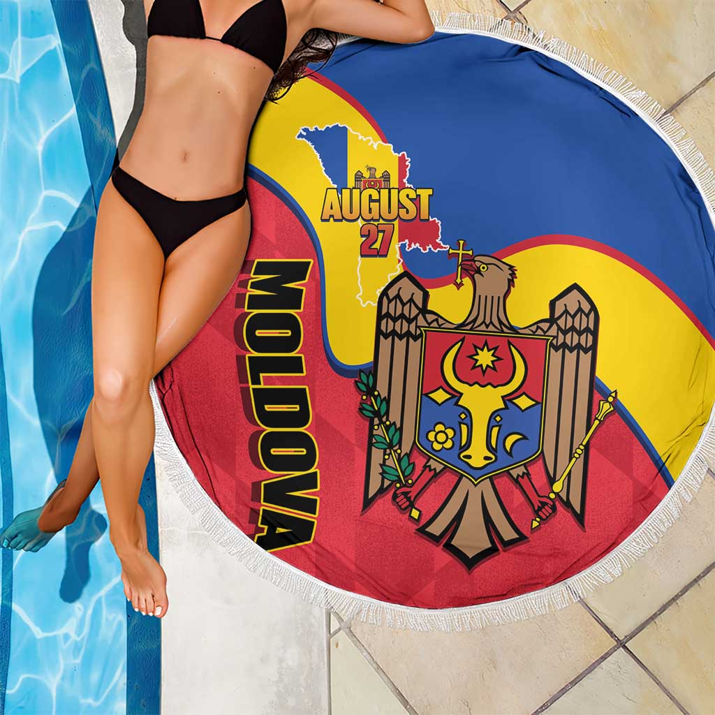Moldova Independence Day Beach Blanket August 27 One People One Nation - Wonder Print Shop