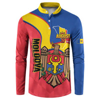 Moldova Independence Day Button Sweatshirt August 27 One People One Nation - Wonder Print Shop