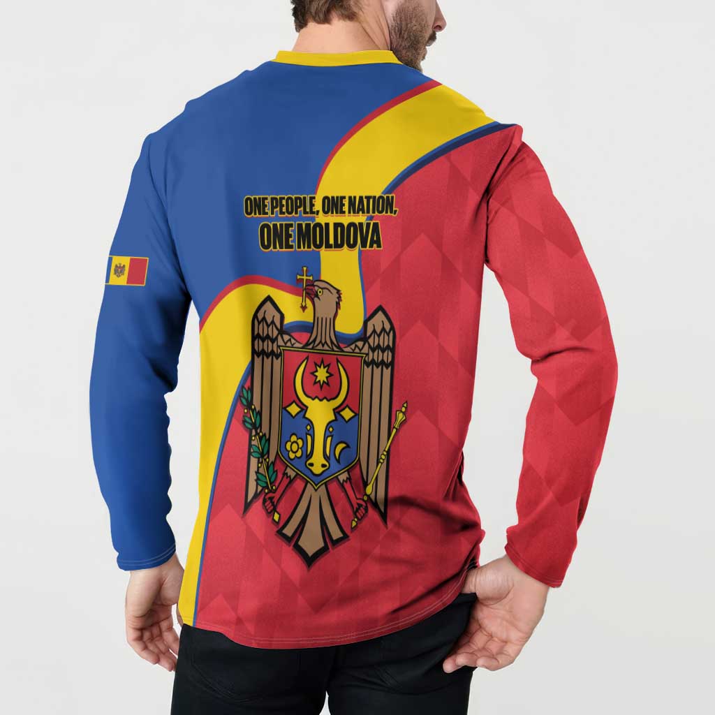 Moldova Independence Day Button Sweatshirt August 27 One People One Nation - Wonder Print Shop