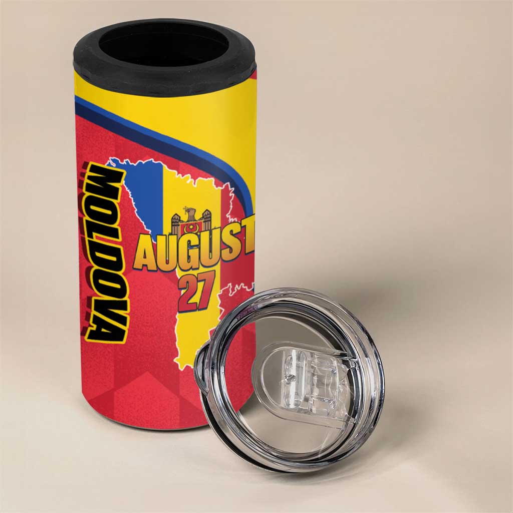 Moldova Independence Day 4 in 1 Can Cooler Tumbler August 27 One People One Nation - Wonder Print Shop