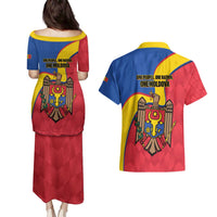 Moldova Independence Day Couples Matching Puletasi and Hawaiian Shirt August 27 One People One Nation - Wonder Print Shop