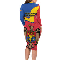 Moldova Independence Day Family Matching Long Sleeve Bodycon Dress and Hawaiian Shirt August 27 One People One Nation - Wonder Print Shop