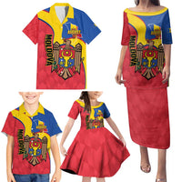 Moldova Independence Day Family Matching Puletasi and Hawaiian Shirt August 27 One People One Nation - Wonder Print Shop