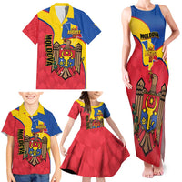 Moldova Independence Day Family Matching Tank Maxi Dress and Hawaiian Shirt August 27 One People One Nation - Wonder Print Shop