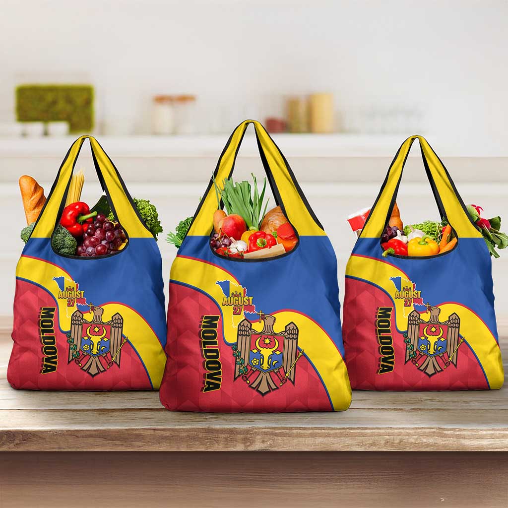Moldova Independence Day Grocery Bag August 27 One People One Nation - Wonder Print Shop