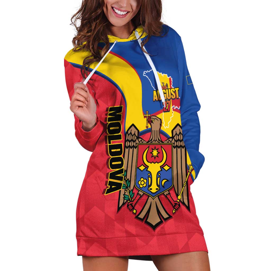 Moldova Independence Day Hoodie Dress August 27 One People One Nation - Wonder Print Shop