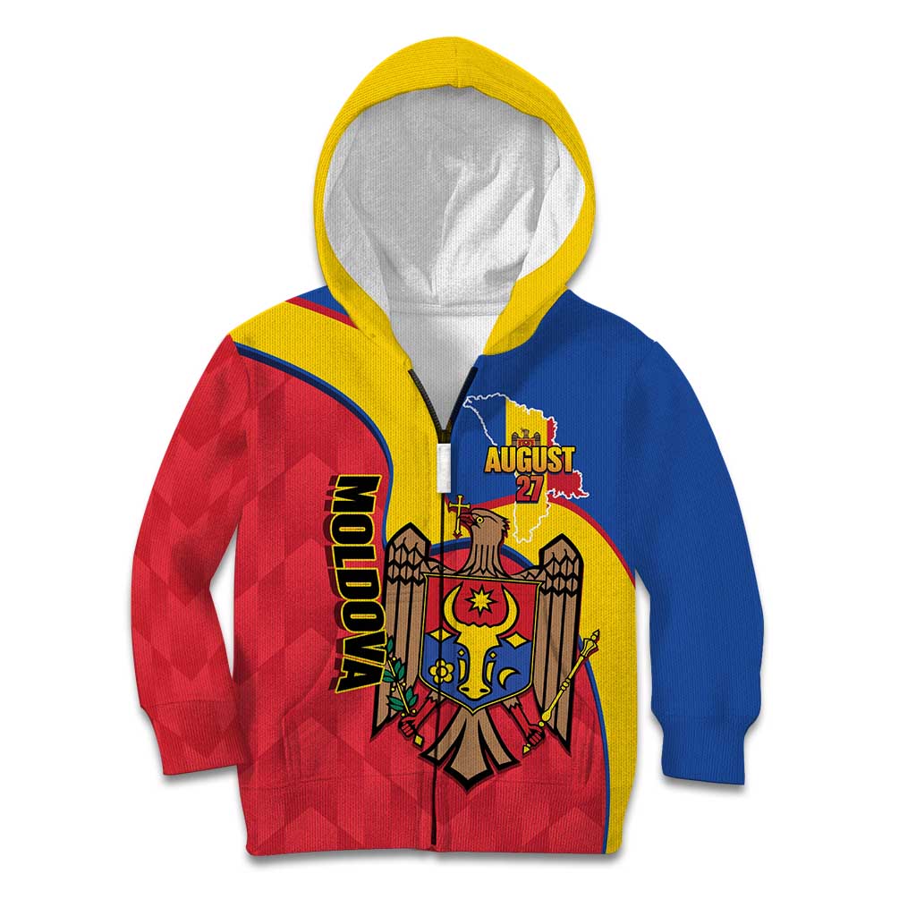 Moldova Independence Day Kid Hoodie August 27 One People One Nation - Wonder Print Shop