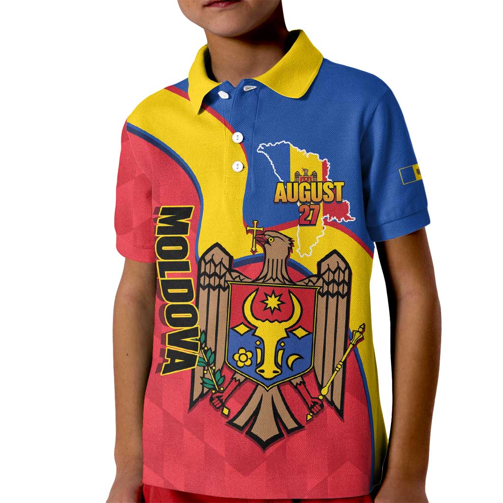 Moldova Independence Day Kid Polo Shirt August 27 One People One Nation - Wonder Print Shop