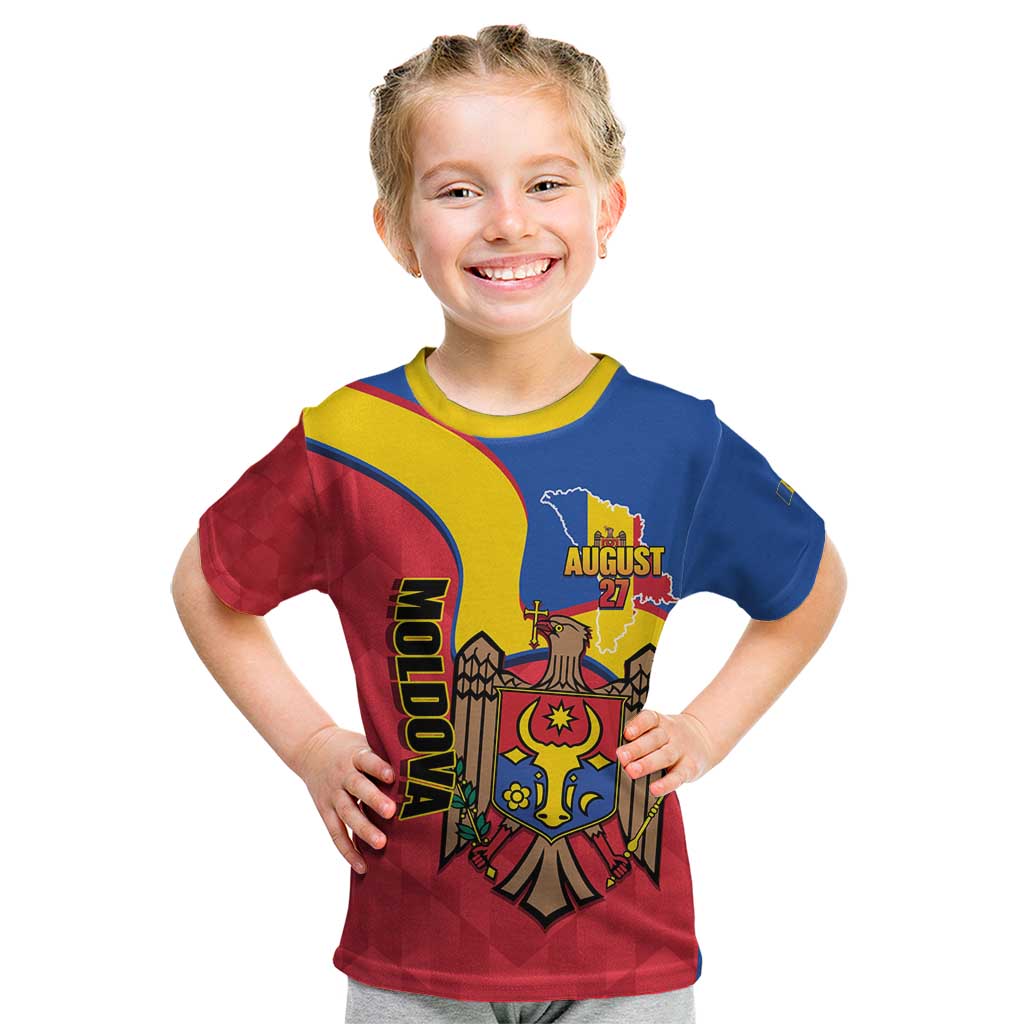 Moldova Independence Day Kid T Shirt August 27 One People One Nation - Wonder Print Shop