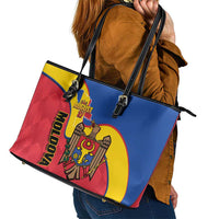 Moldova Independence Day Leather Tote Bag August 27 One People One Nation - Wonder Print Shop