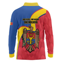 Moldova Independence Day Long Sleeve Polo Shirt August 27 One People One Nation - Wonder Print Shop