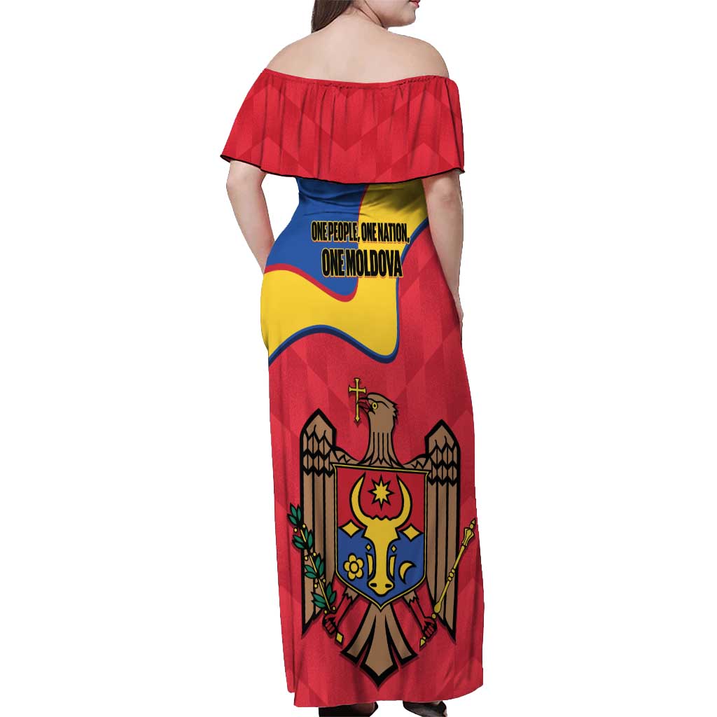 Moldova Independence Day Off Shoulder Maxi Dress August 27 One People One Nation - Wonder Print Shop