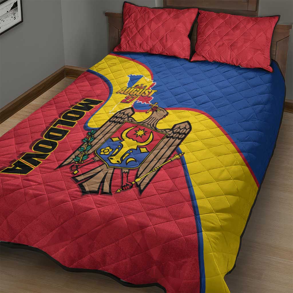 Moldova Independence Day Quilt Bed Set August 27 One People One Nation - Wonder Print Shop