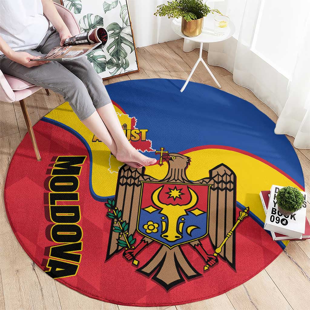 Moldova Independence Day Round Carpet August 27 One People One Nation - Wonder Print Shop