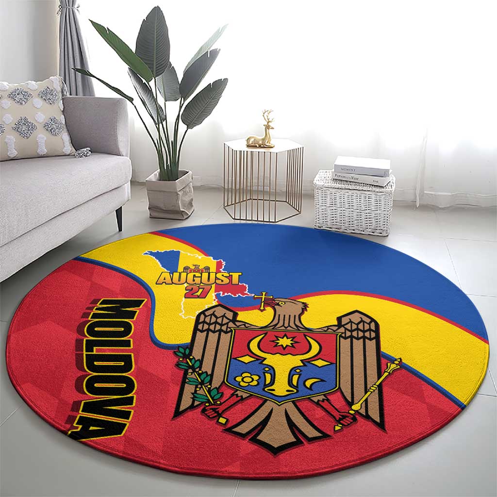 Moldova Independence Day Round Carpet August 27 One People One Nation - Wonder Print Shop