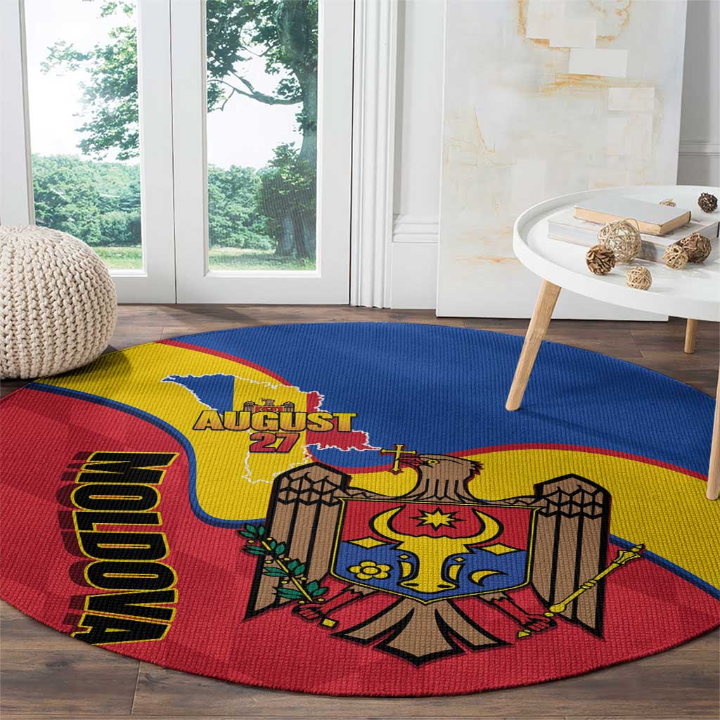 Moldova Independence Day Round Carpet August 27 One People One Nation - Wonder Print Shop