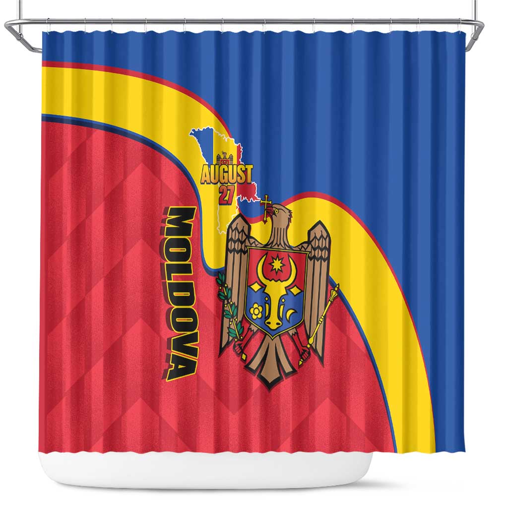 Moldova Independence Day Shower Curtain August 27 One People One Nation - Wonder Print Shop