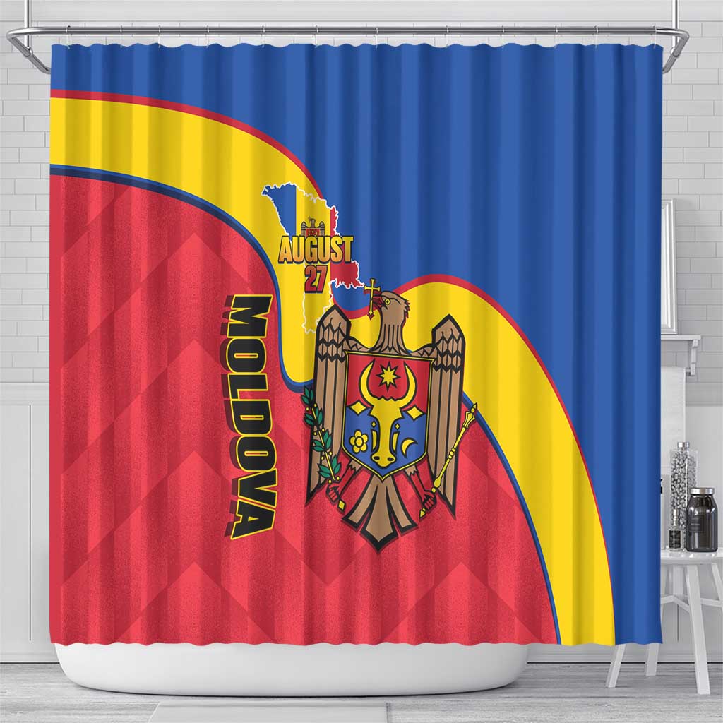 Moldova Independence Day Shower Curtain August 27 One People One Nation - Wonder Print Shop