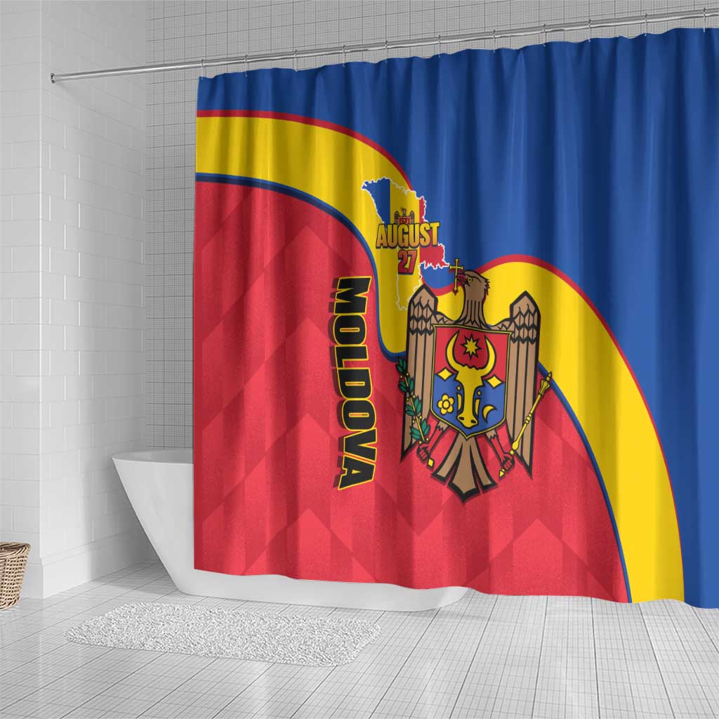 Moldova Independence Day Shower Curtain August 27 One People One Nation - Wonder Print Shop