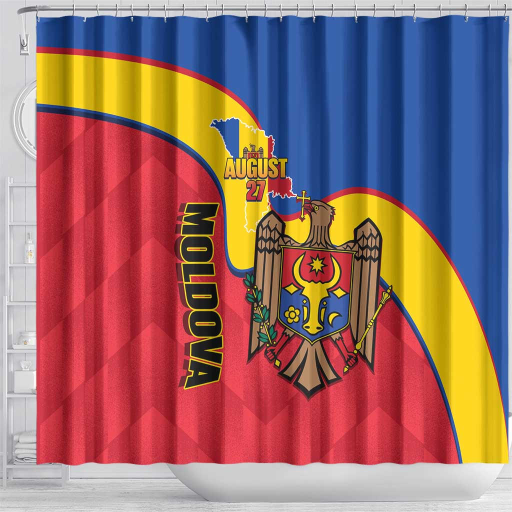 Moldova Independence Day Shower Curtain August 27 One People One Nation - Wonder Print Shop