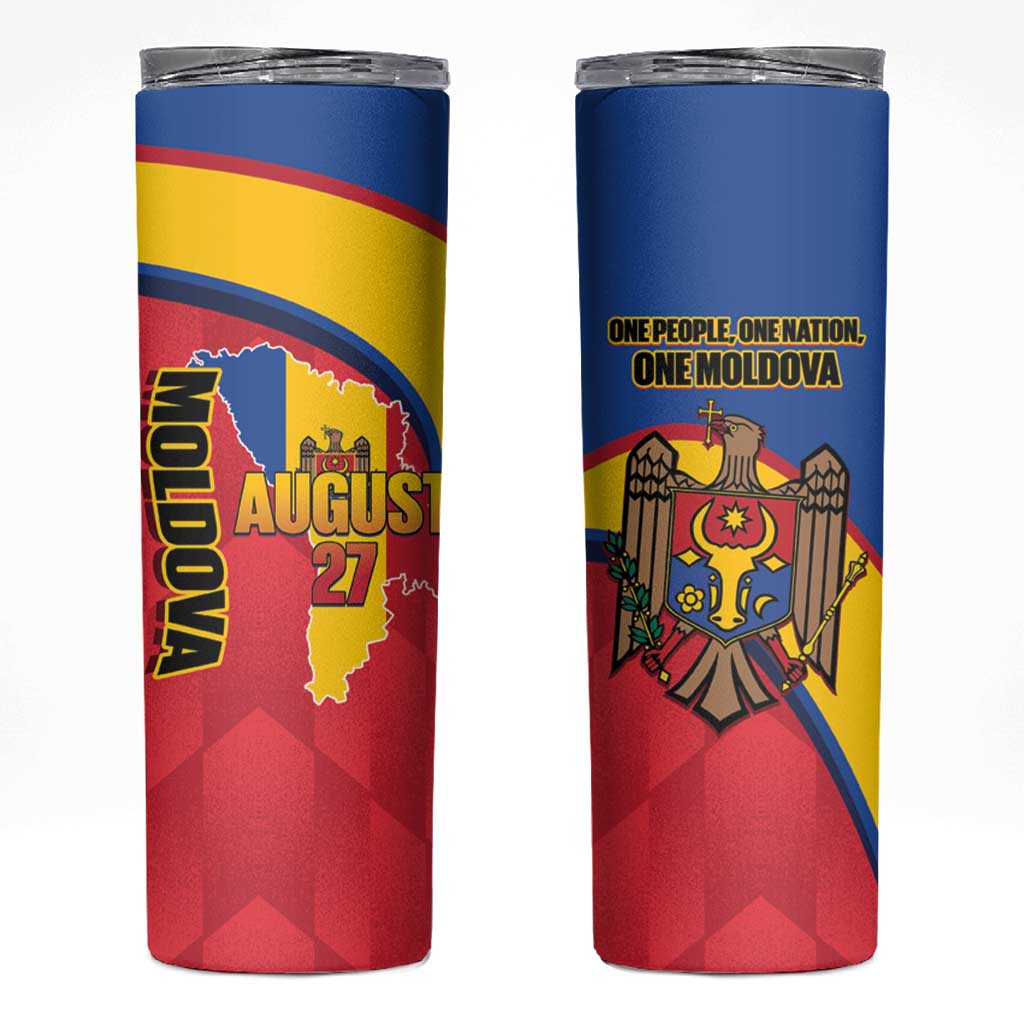 Moldova Independence Day Skinny Tumbler August 27 One People One Nation - Wonder Print Shop
