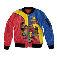 Moldova Independence Day Sleeve Zip Bomber Jacket August 27 One People One Nation - Wonder Print Shop